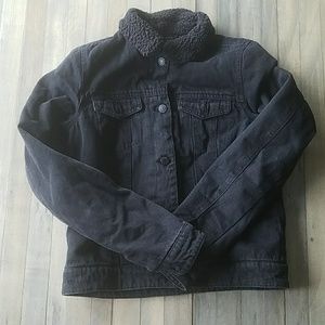 Black Sherpa Lined Jean Jacket